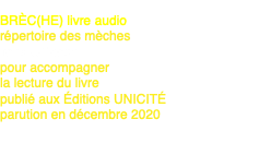 &nbsp;BRÈC(HE) livre audio répertoire des mèches liens QRcode pour accompagner la lecture du livre publié aux Éditions UNICITÉ parution en décembre 2020 